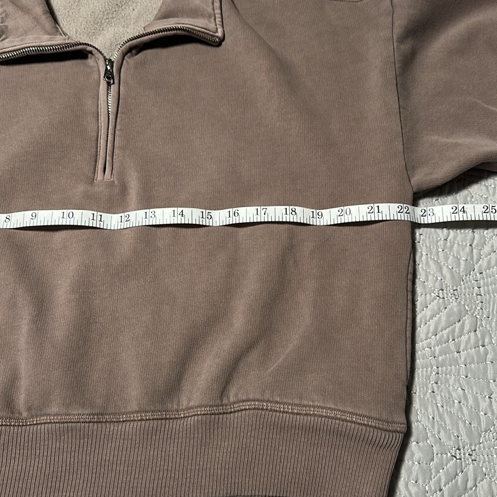 Victoria Secret Pink Oversized 1/4 Zip Cropped Sweatshirt, EUC, Size Medium - Picture 4 of 10
